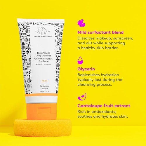Drunk Elephant Beste No. 9 Jelly Cleanser - Travel-Size Gel Face Wash - Cruelty-Free & Dermatologist-Tested