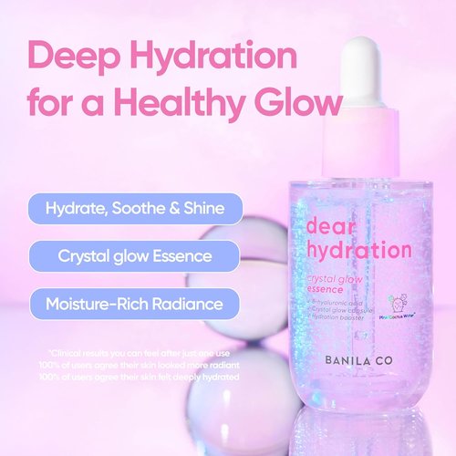 BANILA CO Dear Hydration Crystal Glow Essence - Hydrating Serum with Pink Cactus & Hyaluronic Acid | 50ml