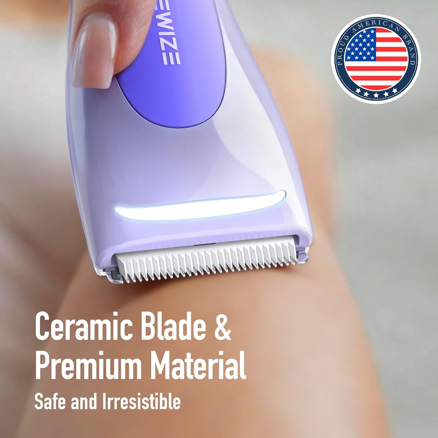 Skiennix Bikini Trimmer for Women - Electric Shaver with LED Light, IPX7 Waterproof, USB-C Rechargeable | Ceramic Blade, Violet Haze
