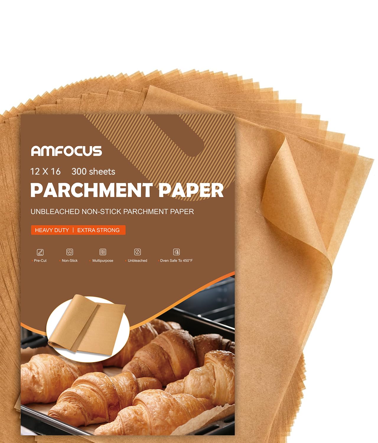 Parchment Paper Sheets, 9x13 In Non-Stick Precut Baking Parchment for Baking, Grilling, Air Fryer, Steaming, and More (Unbleached) - Quarter Sheet Size, Perfect for Bread, Cakes, Cookies, 100PCS