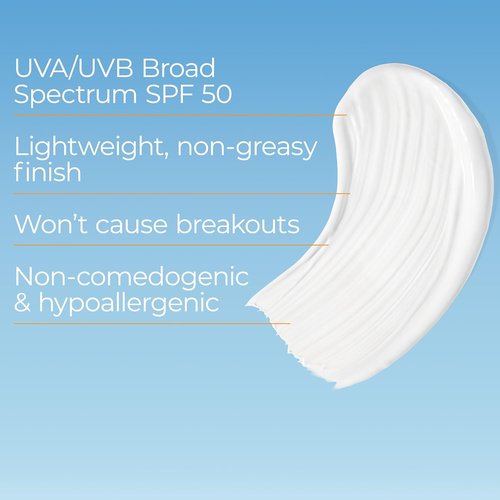 Eucerin Sunscreen Lotion SPF 50 - Lightweight Formula for Acne-Prone Skin | 2.5 Fl Oz Hypoallergenic
