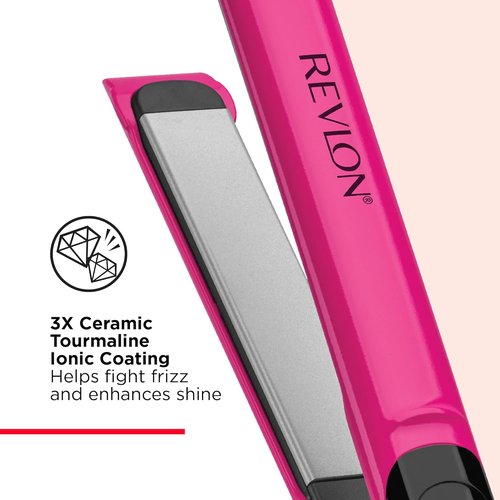 Revlon Smooth Brilliance Ceramic Hair Flat Iron - Ultra-Sleek Styling Tool (1 Inch)