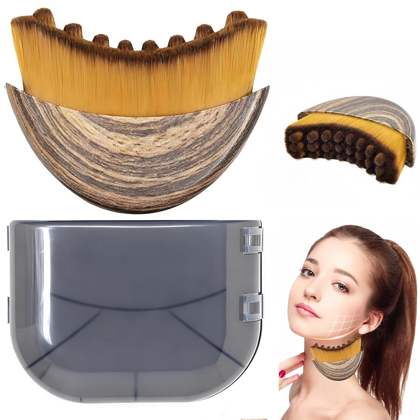 Skiennix Lymphatic Drainage Face Brush - Sculpting Massager with Soft Bristles | Portable Gua Sha Tool