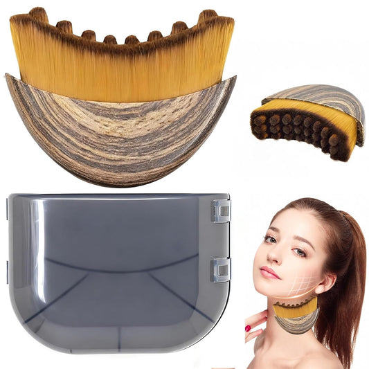 Skiennix Lymphatic Drainage Face Brush - Sculpting Massager with Soft Bristles | Portable Gua Sha Tool