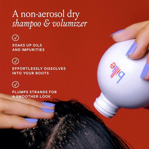 Billie Floof Dry Shampoo - Non-Aerosol Volumizing Powder for Dark Hair - 1.2 oz Size