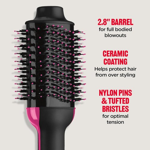REVLON One-Step Volumizer Hair Dryer & Styler - Effortless Salon-Style Blowouts, Less Frizz & Shine - Black