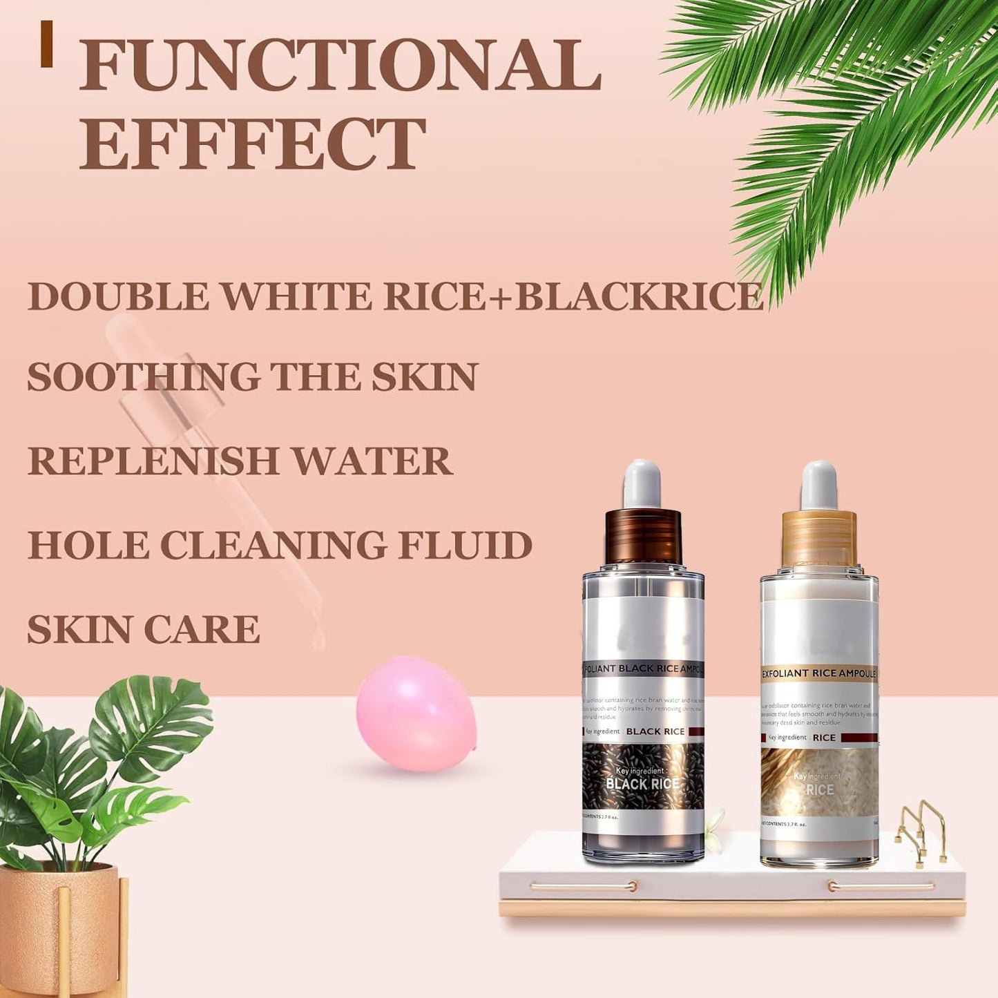 Skiennix Rice Peel Shot Glow Ampoule Duo - Pore Minimizing Gentle Peel & Deep Hydration | 6.76 Fl Oz, 2 Pcs