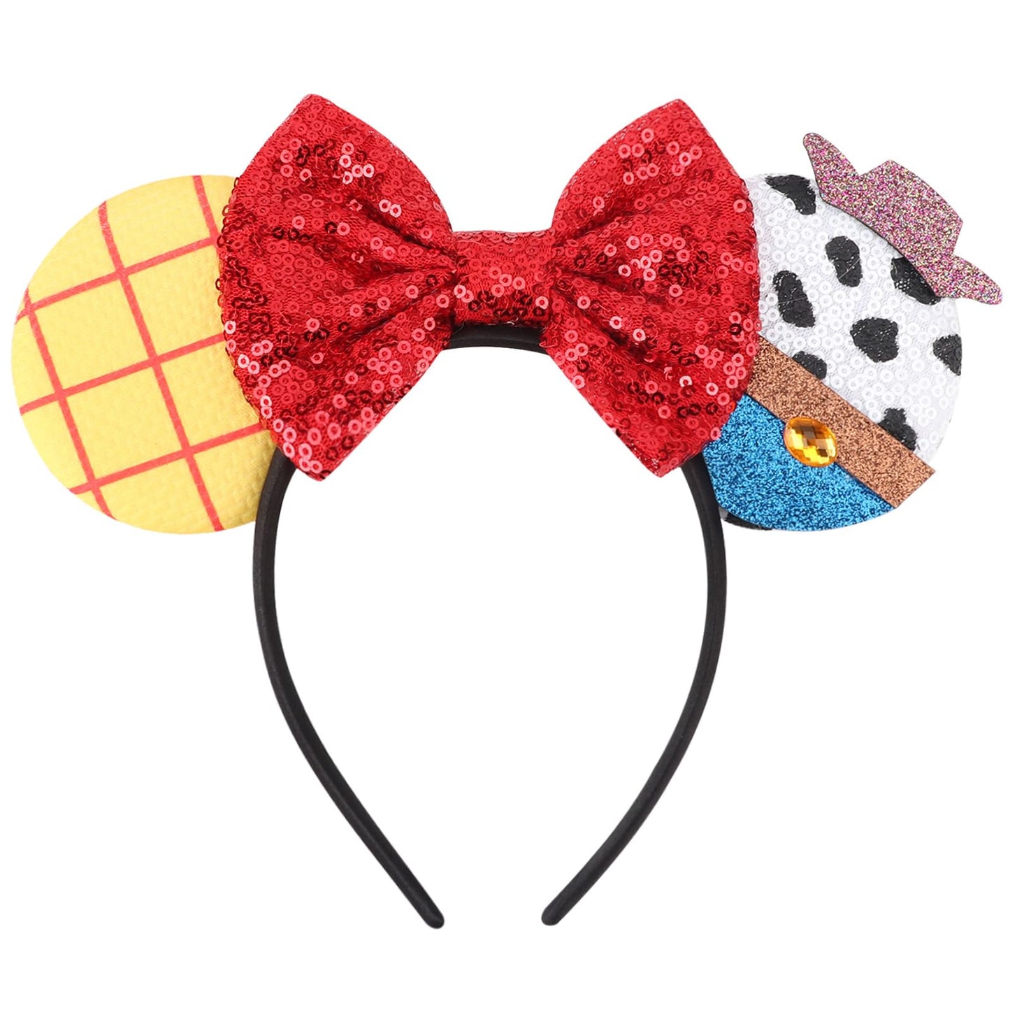 AQOKKA 1 Pcs Mouse Ears Headbands with Bow for Birthday Party, Hair Hoop Party Decoration Cosplay Costume Hair Accessories for Women & Girls