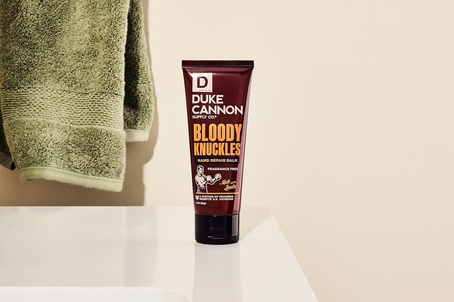 Duke Cannon Bloody Knuckles Hand Repair Balm - Unscented Moisturizing Cream for Dry, Cracked Hands | 3 oz Travel Size