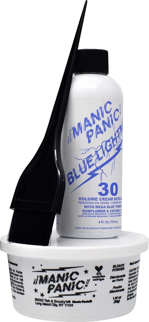 MANIC PANIC Blue Lightning Hair Bleach Kit - 30 Volume Developer & Powder Lightener | Lifts Up to 5 Levels, Vegan & Cruelty-Free
