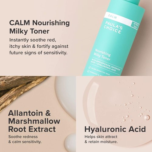 Paula’s Choice Calm Nourishing Milky Toner - Soothes Redness for Sensitive Skin | 4 Fl Oz