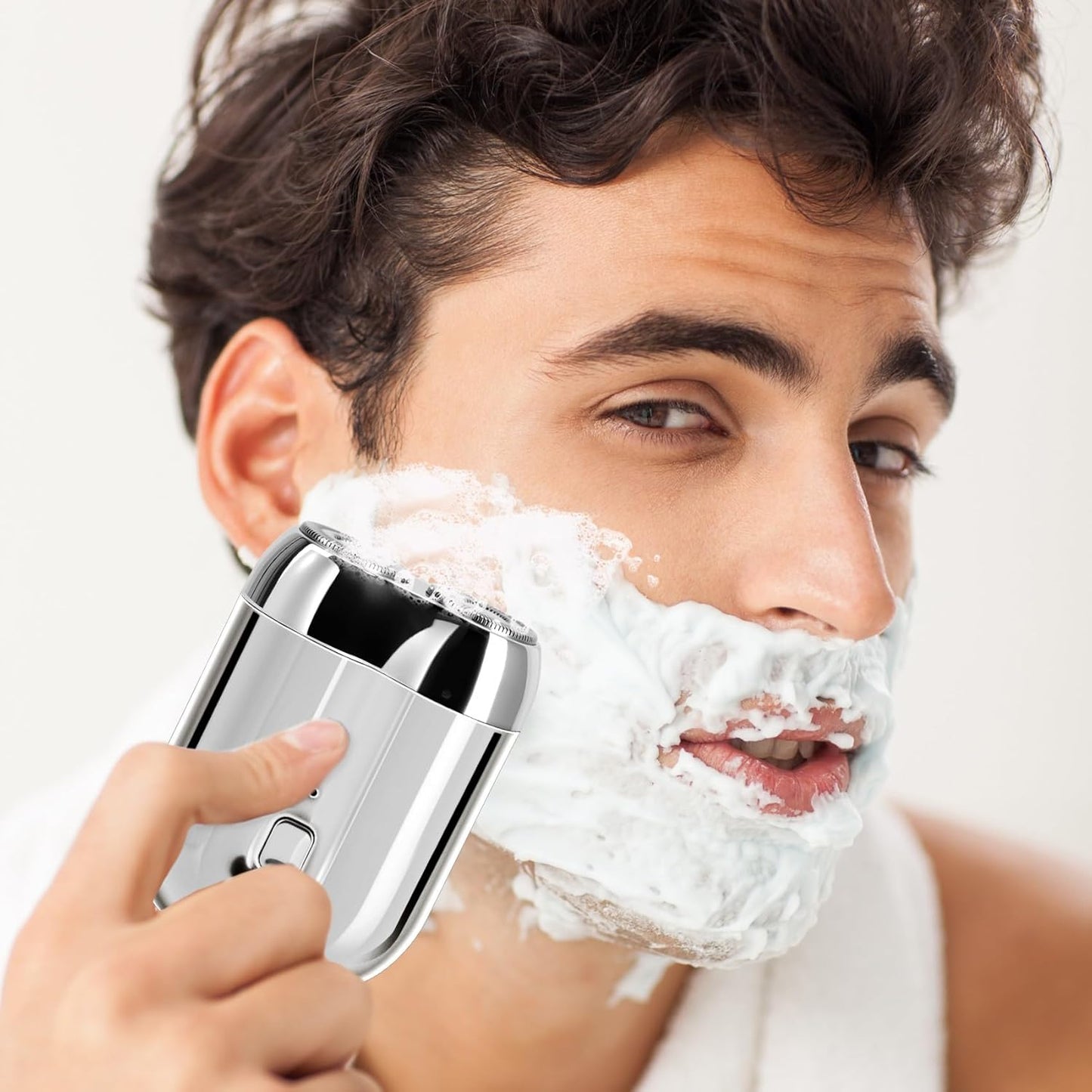 Skiennix Mini Electric Shaver - Rechargeable Waterproof Dual Head Razor for Travel & Home Use