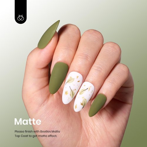 Beetles Olive Green Gel Nail Polish, 15ML Army Green Earth Tone Day Gel Nail Polish, Long Lasting Soak Off Manicure for DIY Spring Nails Art