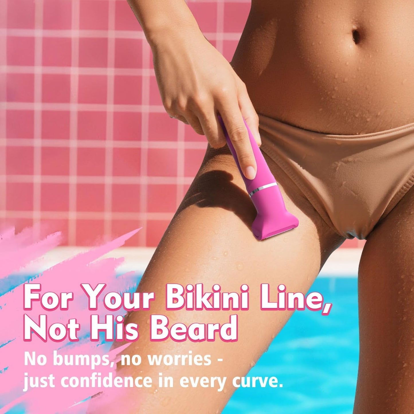 Skiennix Bikini Trimmer for Women - IPX7 Waterproof Hair Remover for Shower & Travel | 3-in-1 Design with Hypoallergenic Blades