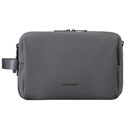 BAGSMART Toiletry Bag for Men, Travel Toiletry Organizer Dopp Kit Water-resistant Shaving Bag for Toiletries Accessories, Door Room Essentials,Grey-medium
