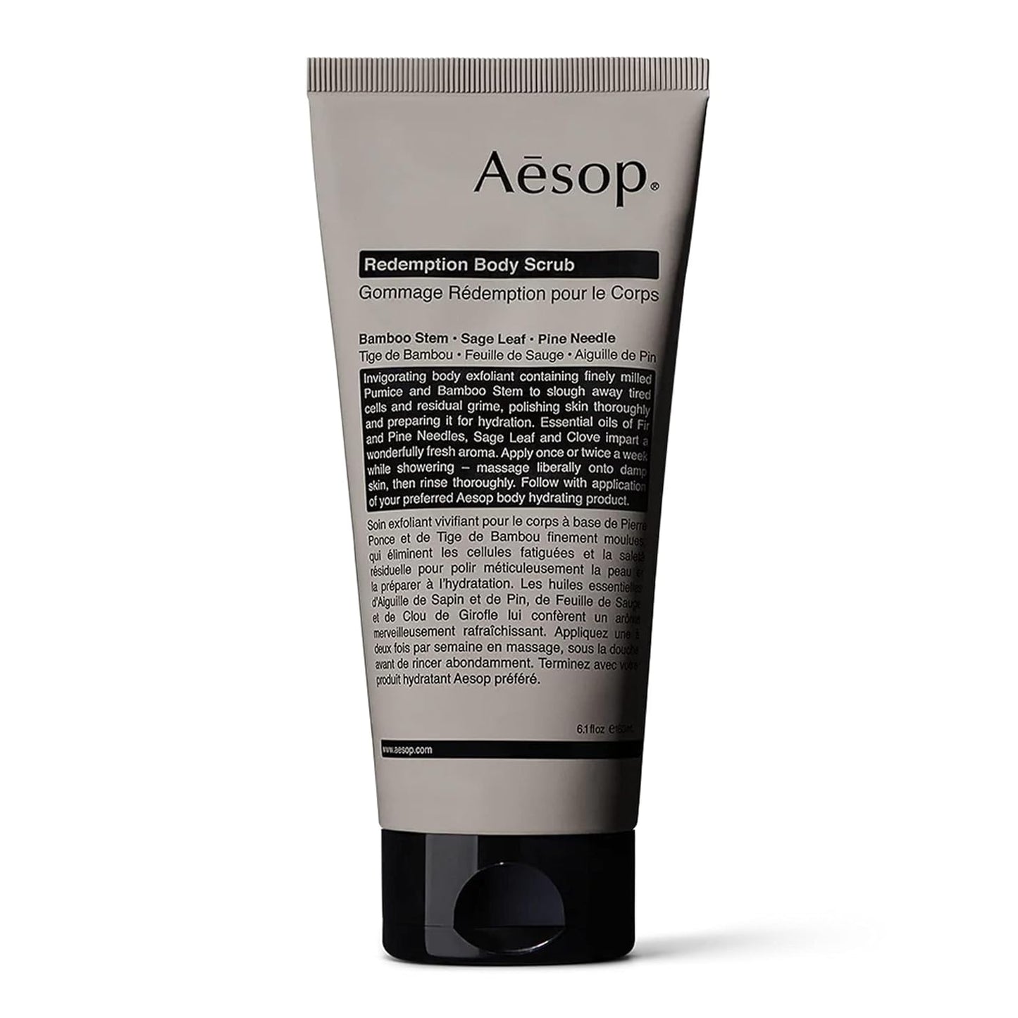 Aesop Redemption Body Scrub - Fine-Grain Exfoliating Polish with Bamboo & Sage | Smoothing Scrub for All Skin Types - 6.2 oz