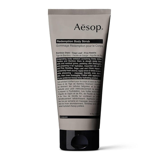Aesop Redemption Body Scrub - Fine-Grain Exfoliating Polish with Bamboo & Sage | Smoothing Scrub for All Skin Types - 6.2 oz
