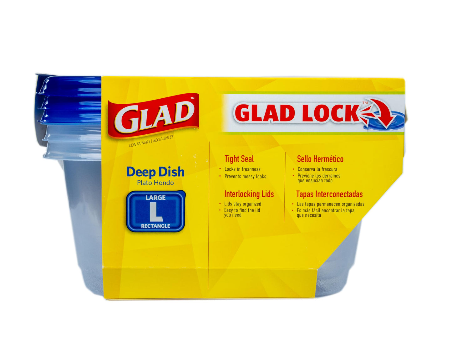 Glad GladWare To Go Snack Food Storage Containers - Medium Round - Meal Container Holds up to 24 Ounces of Food - Lock Tight Seal, 4 Count