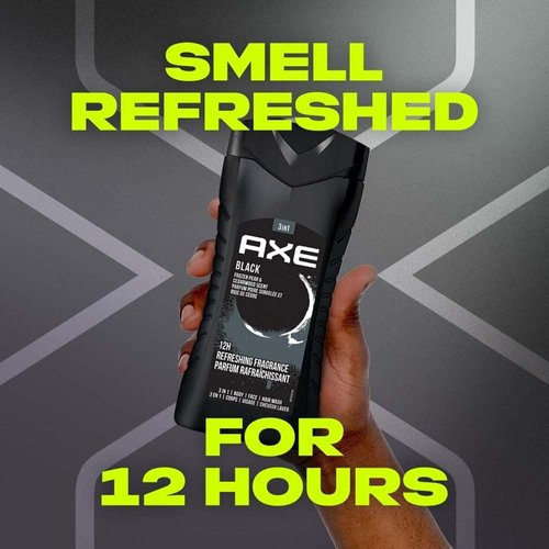 AXE Black 3-in-1 Body Wash - Frozen Pear & Cedarwood Scent | Face & Hair Wash, 16 Fl Oz