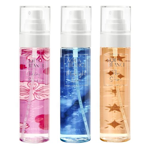 AQUA BLANCE Body Spray for Women, Fragrance Mist Gift Set, Pack of 3, Each 3.4 Fl Oz, Total 10.2 Fl Oz, Cherry Blossoms, Stars, Night