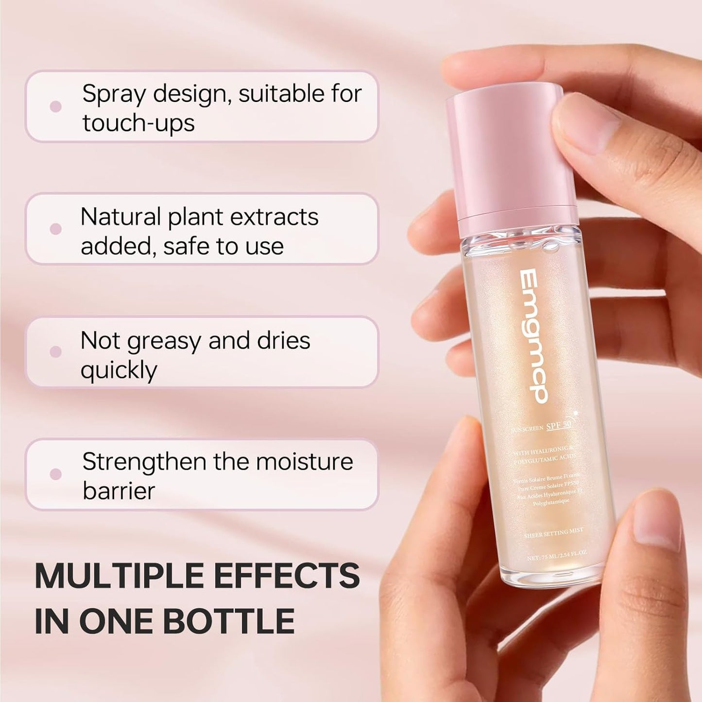 Skiennix Sheer Setting Mist Sunscreen SPF 50 - Hydrating Shimmering Body Oil Mist for Face & Body (1pc)