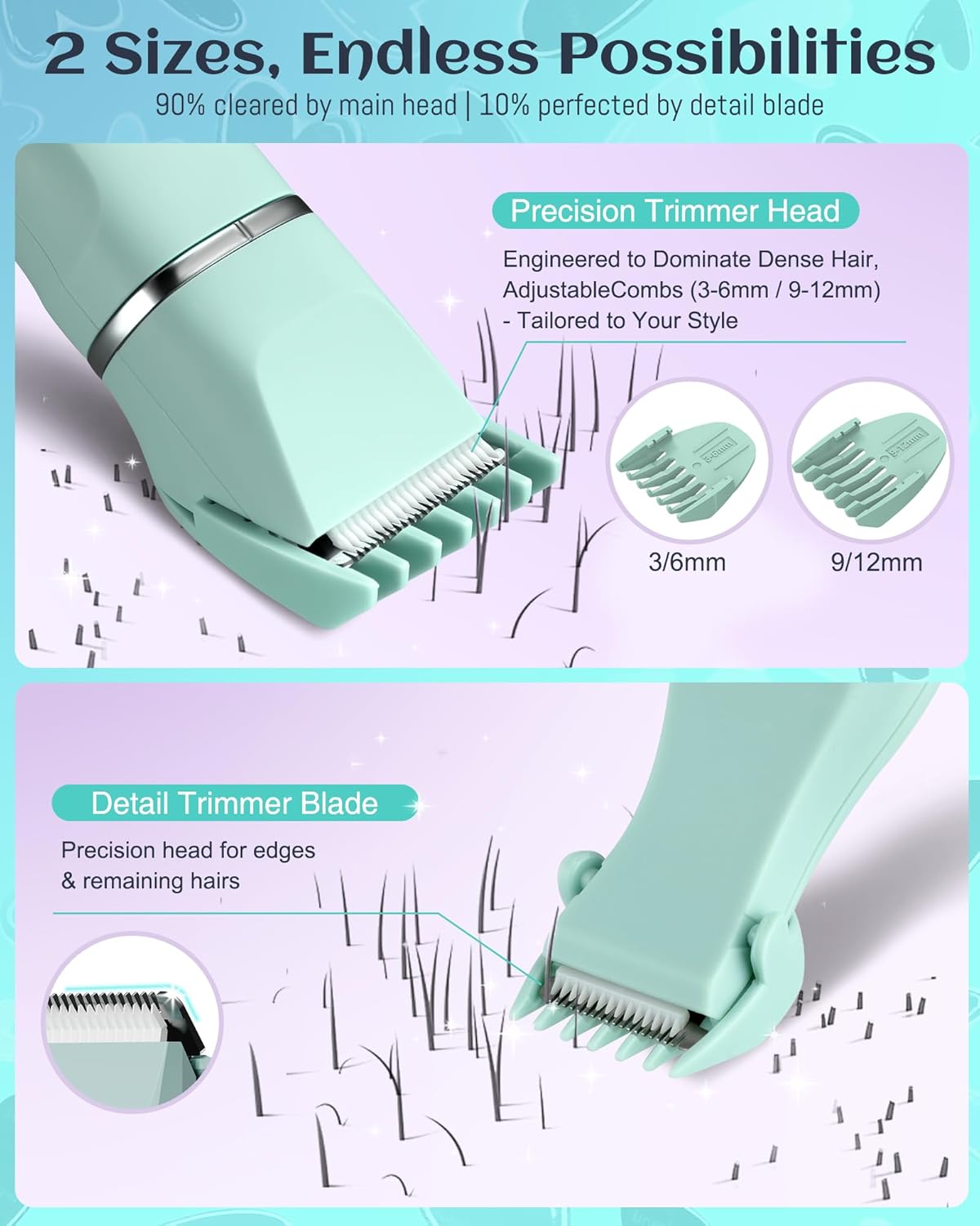 Skiennix Bikini Trimmer for Women - Rechargeable Electric Razor with Ceramic Blades | Waterproof, Green
