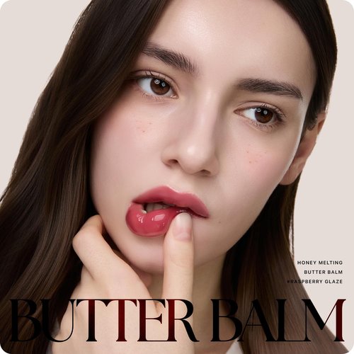 Nature Republic Honey Melting Lip Butter Balm – Hydrating Tinted Plumping Lip Balm with Peptides, for Sheer & Glossy, Fuller-Looking Lips (RASPBERRY GLAZE)