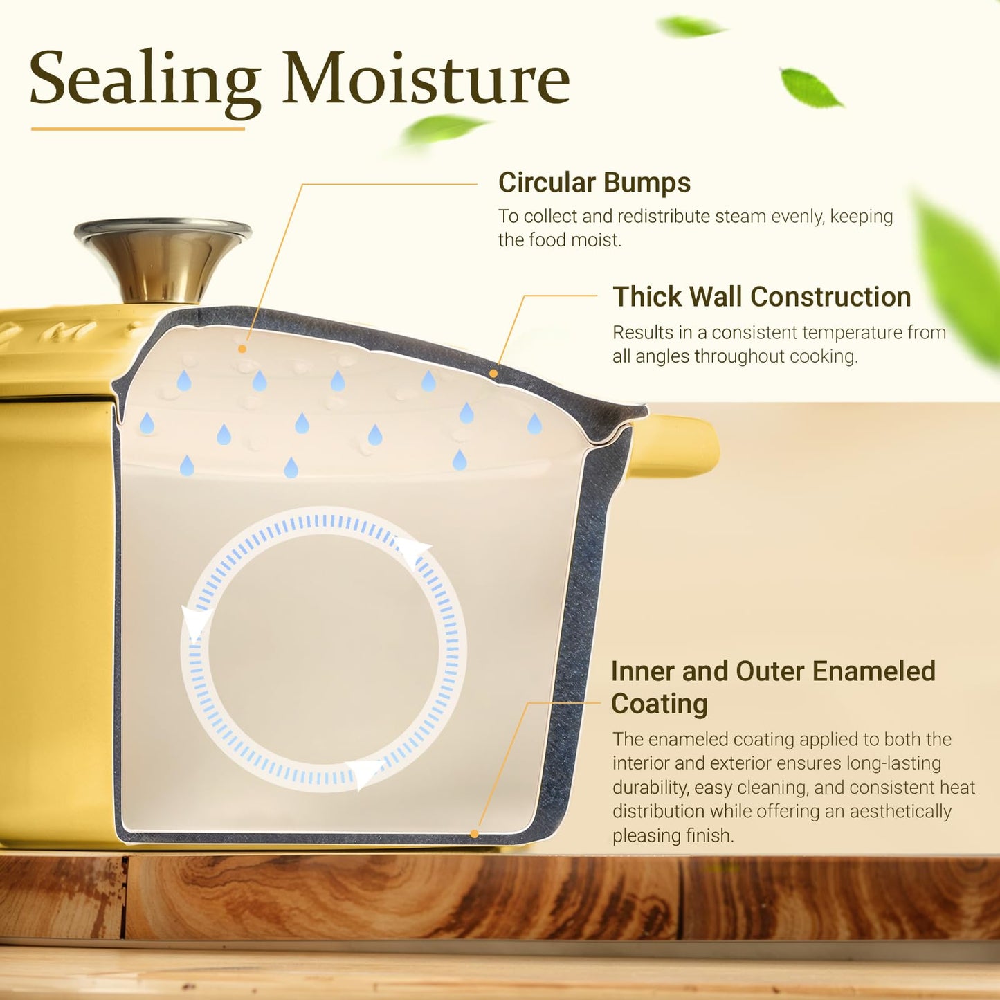 Overmont Enameled Cast Iron Dutch Oven - 4.5QT Pot with Lid Cookbook & Cotton Potholders - Heavy-Duty Cookware for Braising, Stews, Roasting, Bread Baking bottle green