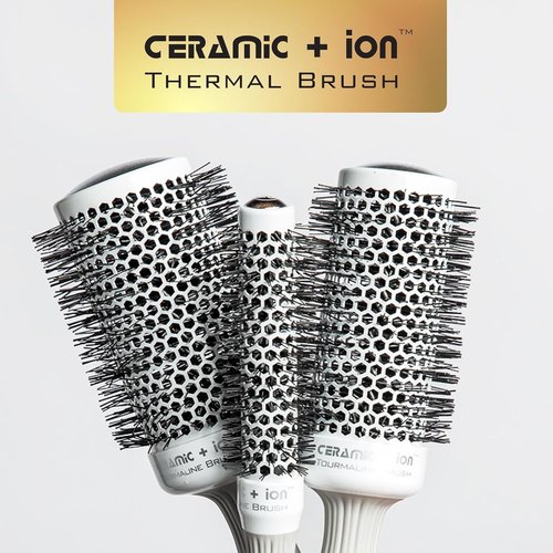 Olivia Garden Ceramic + Ion Round Thermal Hair Brush - Professional Blowout Tool for Normal to Thick Hair