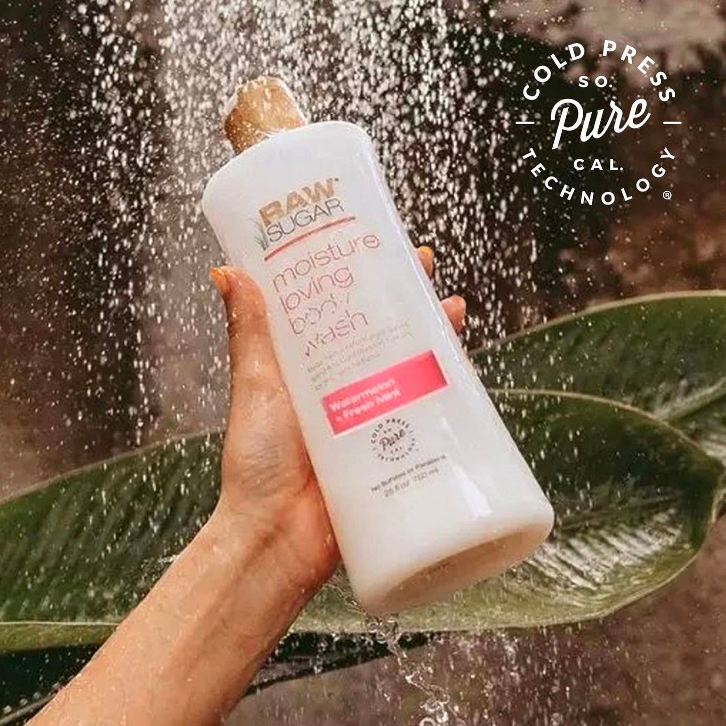 RAW SUGAR Simply Body Wash, (25 Fl Oz, Pack of 1) Bath Soap, Formulated without Sulfates & Parabens (Watermelon + Fresh Mint)