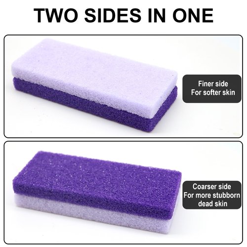 Foot Pumice Stone 4 Pack Pedicure Stone for Feet Pumice Sponge for Feet Callus Remover and Scrubber Double Sided Pedicure Foot Pumice Stone for Feet and Heels Callus and Dead Skins (Purple)