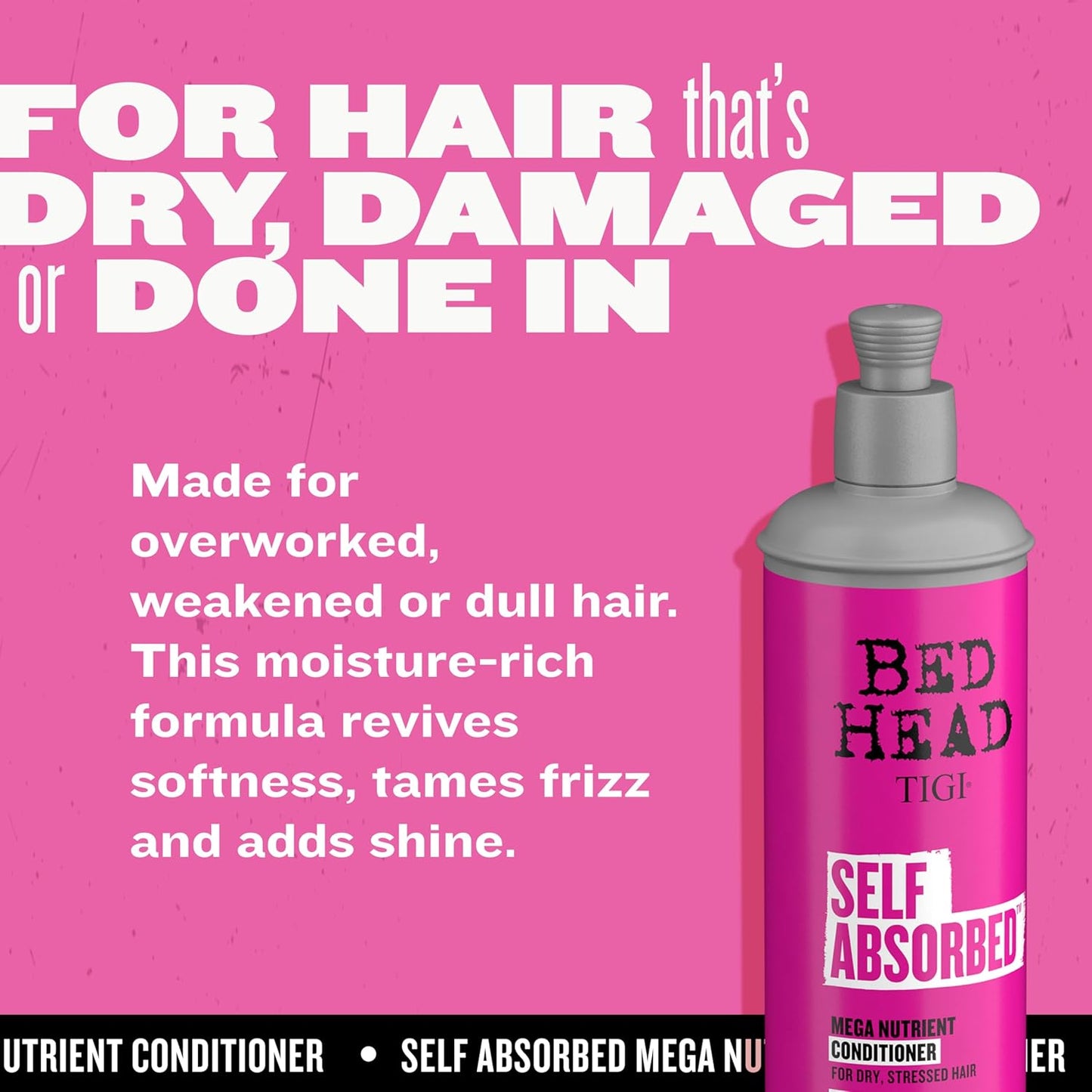 Bed Head by TIGI Self Absorbed Shampoo & Conditioner Set - Nourishing Frizz Control Duo, 25.36 Fl Oz, 2 Pack