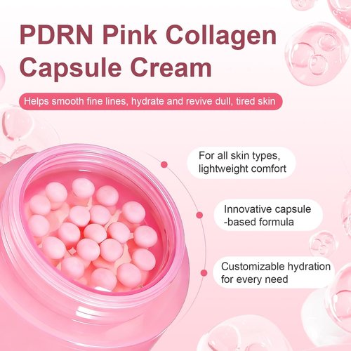 PDRN Pink Collagen Capsule Cream - Dual Texture Barrier Repair Moisturizer | Salmon DNA & 5% Niacinamide 2oz