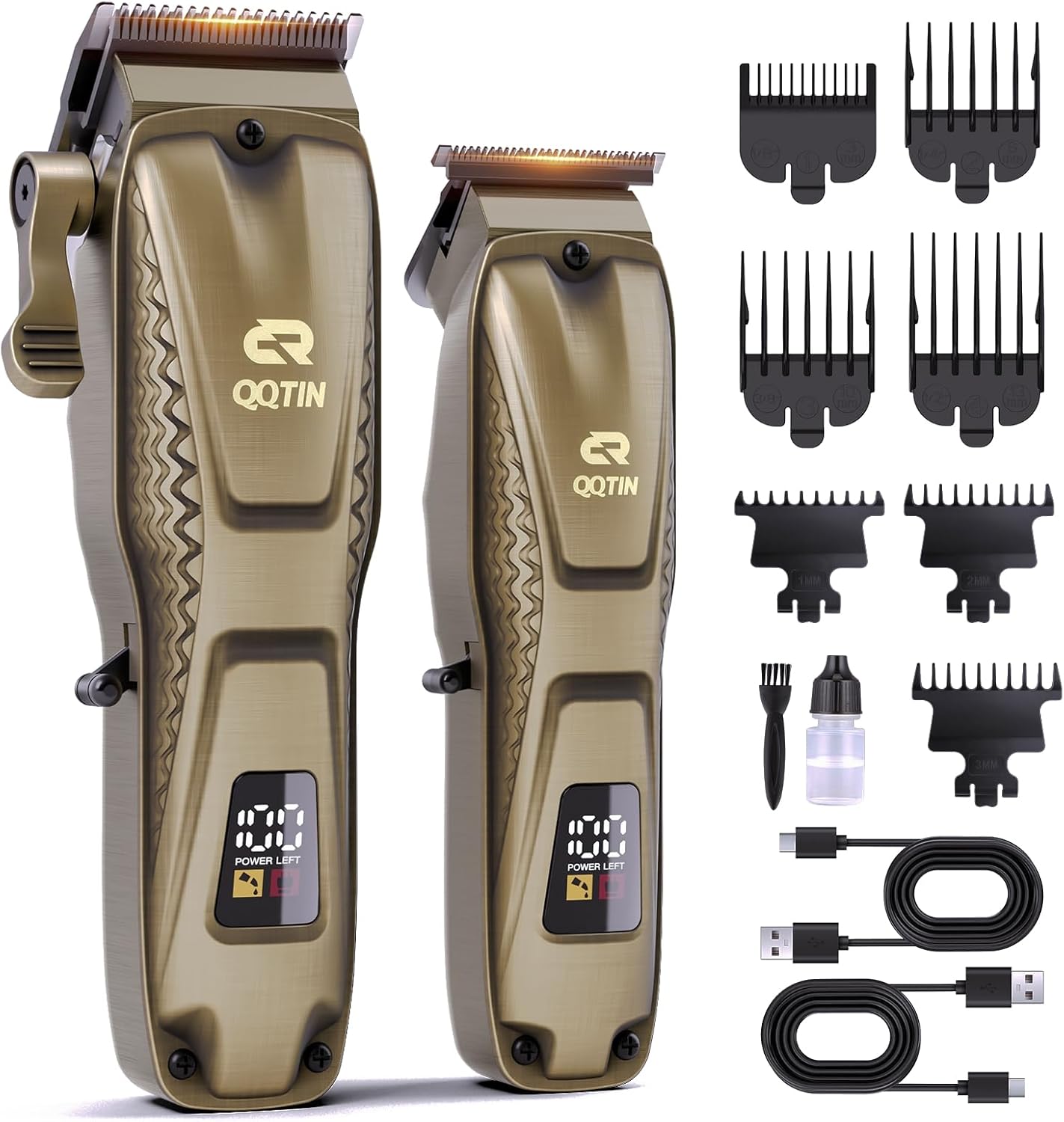 Skiennix Hair Clippers - Professional Cordless Trimmer Set for Easy Self-Haircuts | 8500RPM Rechargeable (Bronze)