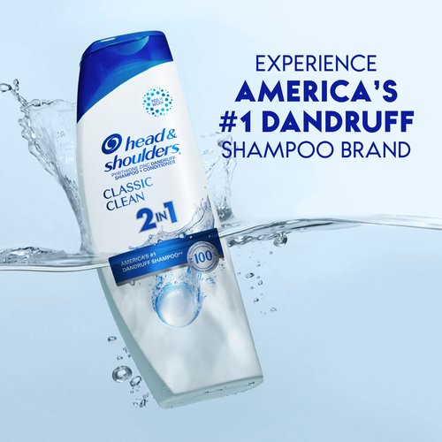 Head and Shoulders 2 in 1 Dandruff Shampoo and Conditioner, Anti-Dandruff Treatment, Classic Clean for Daily Use, Paraben Free, 12.5 oz
