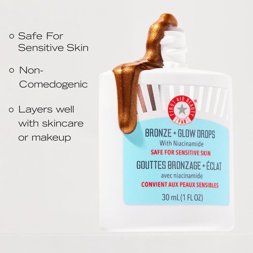 First Aid Beauty - Bronze + Glow Drops | Niacinamide Formula for Even Skin Tone & Hydration, 1 oz