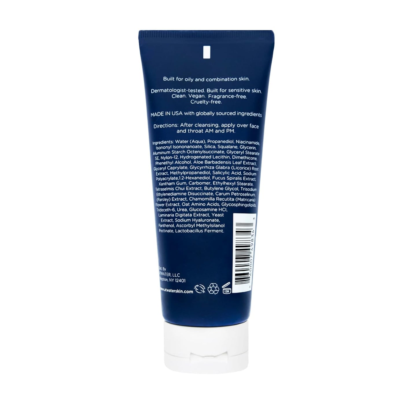 ATWATER Men's Face Moisturizer - Oil Control Complex with Salicylic Acid & Niacinamide, 3.4 oz