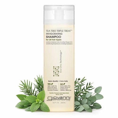 GIOVANNI Tea Tree Shampoo - Invigorating Formula with Peppermint, Eucalyptus & Rosemary, Strengthens & Rejuvenates Hair - 8.5 oz