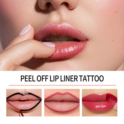 BANGFENG 4Pcs Peel Off Lip Liner Stain Set - Long-Lasting, Smudge-Proof, Waterproof Nude Matte Lip Tint, Non-Fading Peel Off Lip Color, Effortless Precision & Full Coverage, 24H Color Hold