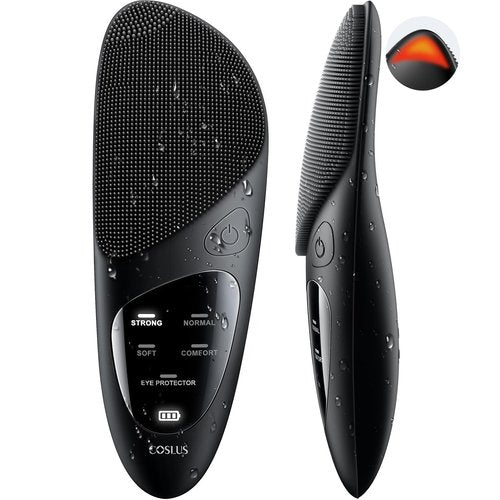 COSLUS JMY05 Silicone Face Scrubber Facial Cleansing Brush: Portable Waterproof Rechargeable Face Wash Brush, 4 Cleansing Modes, Electric Face Exfoliator for Men Women Cleaning, Exfoliating, Massaging