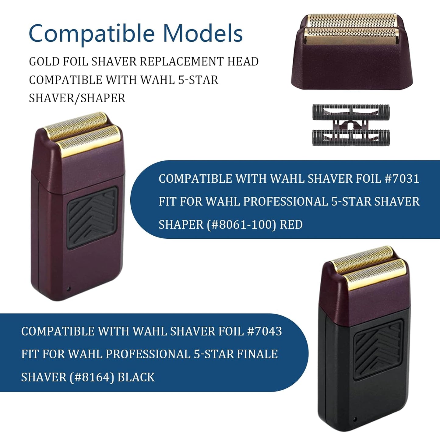 Wahl Finale Replacement Foil & Cutter Bar Assembly - Gold Super Close Shaver Foil | Red 2-Pack