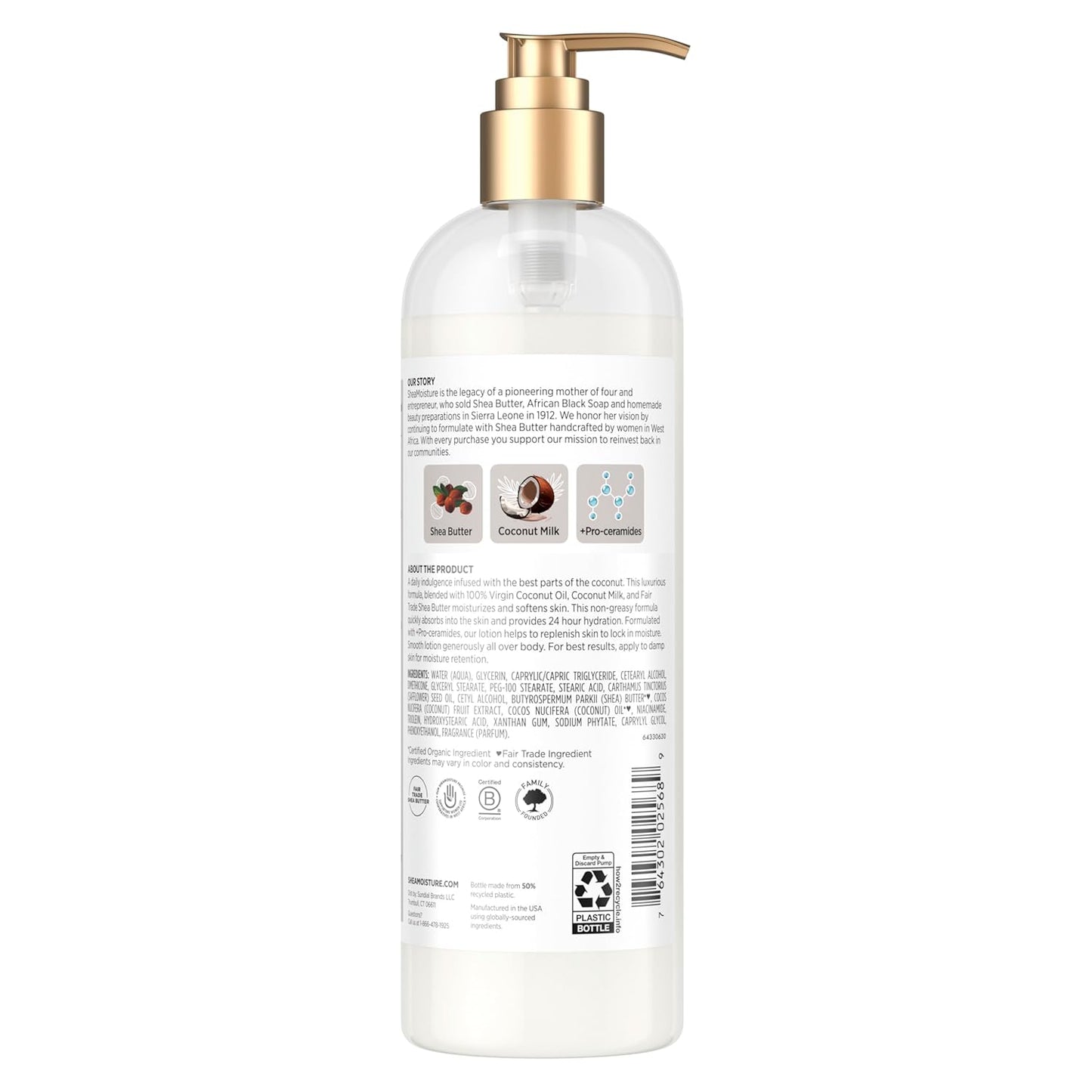 SheaMoisture Daily Hydration Body Lotion - Nourishing Coconut Oil & Shea Butter, 24H Moisturizing, 16 oz