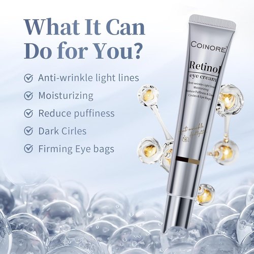 Regine Switzerland Retinol Under Eye Cream - Anti-Aging Treatment for Dark Circles & Puffiness | Gentle Formula for All, 0.7 Fl Oz