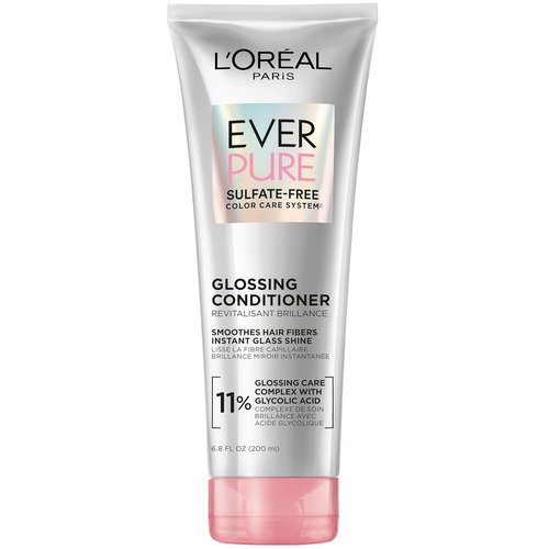 L'Oreal Paris EverPure Glossing Conditioner - Sulfate-Free with Glycolic Acid for Shine & Smoothness, 6.8 Fl Oz