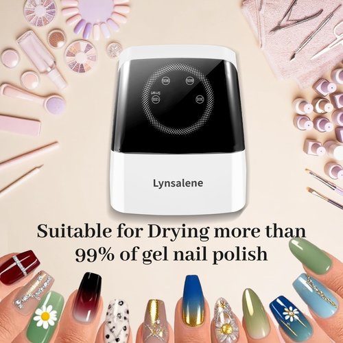 132W UV LED Nail Lamp,Rechargeable UV Light for Gel Nails with 4 Timers & LCD Screen,Prefsssional LED Nail Lamp Nail Dryer Fast Curing for Salon & Home Use