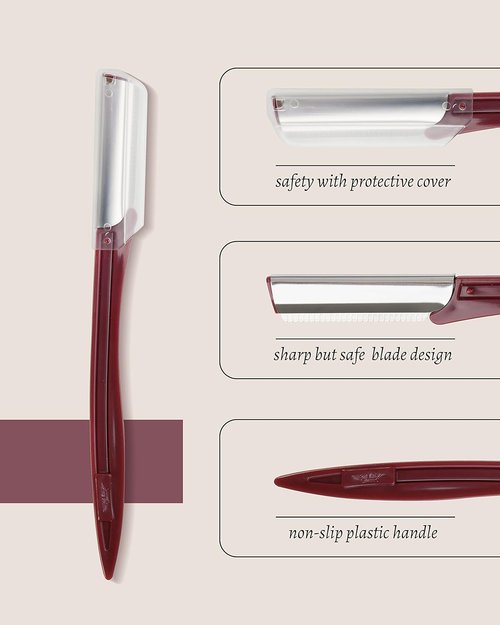 MoHern Eyebrow & Face Razor - 20 Pcs Dermaplaning Shaver for Women & Men | Red Color