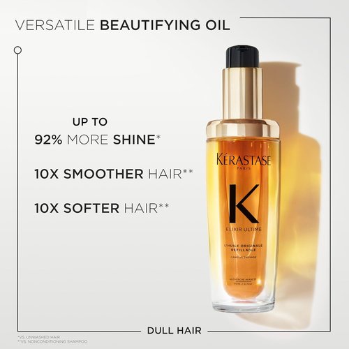 Kerastase Elixir Ultime Refillable Hair Oil - Hydrates, Smoothes Frizz & Adds Shine | Nourishing Wild Camellia