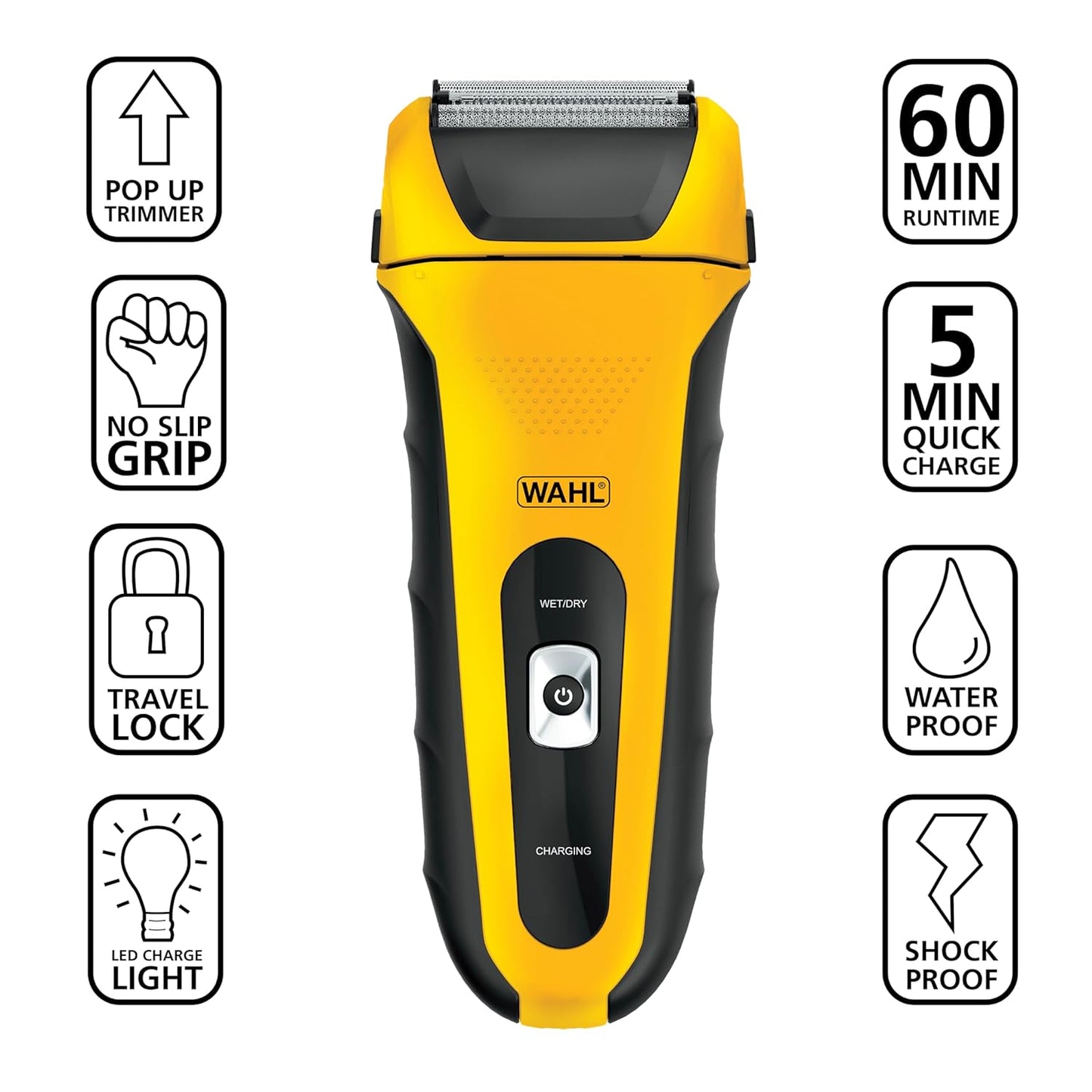 Wahl Lifeproof Lithium Ion Foil Shaver - Waterproof Electric Razor with Precision Trimmer for Men