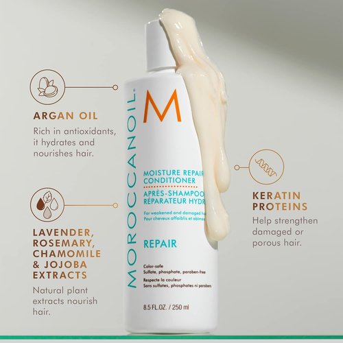 Moroccanoil Moisture Repair Conditioner - Deep Hydration for Damaged Hair | 8.5 Fl Oz