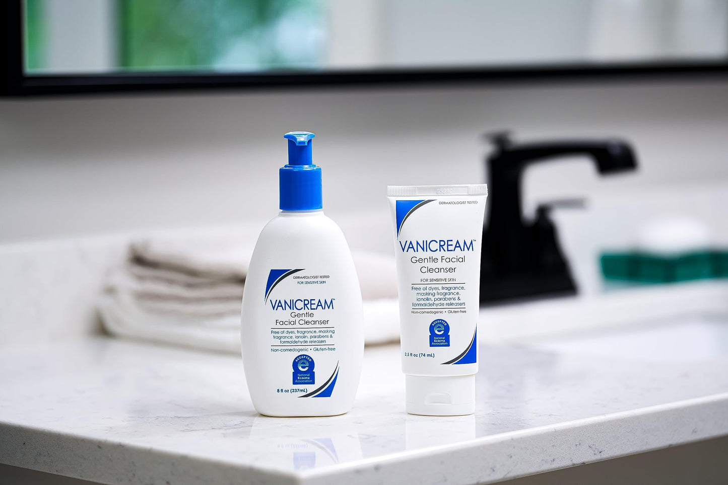 Vanicream Gentle Facial Cleanser with Pump Dispenser - 8 fl oz - Formulated Without Common Irritants for Those with Sensitive Skin